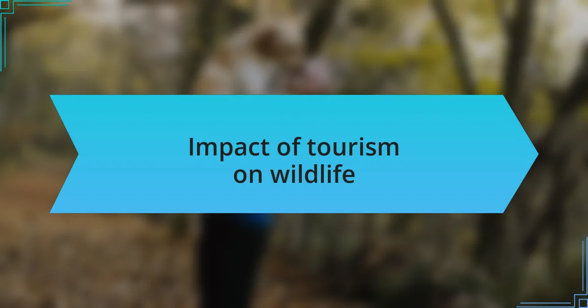 Impact of tourism on wildlife