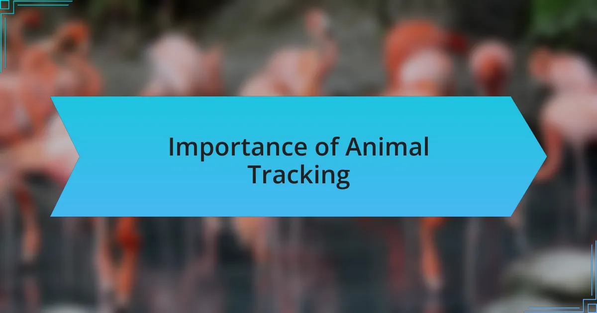 Importance of Animal Tracking