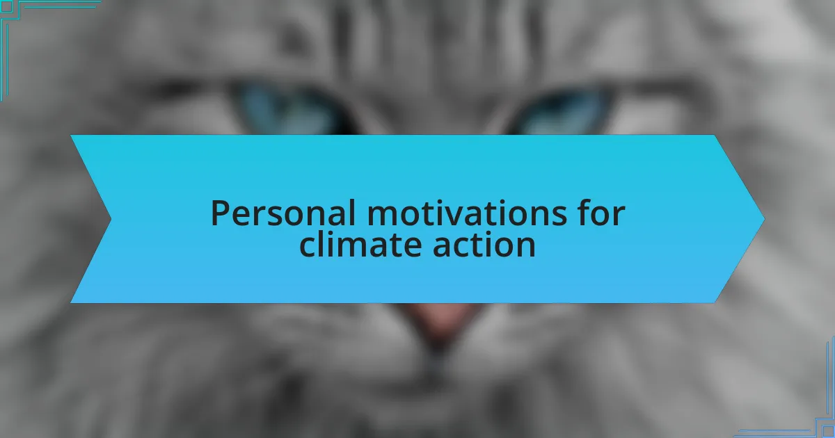 Personal motivations for climate action