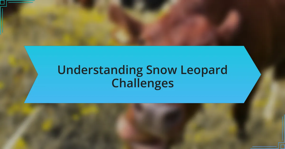 Understanding Snow Leopard Challenges