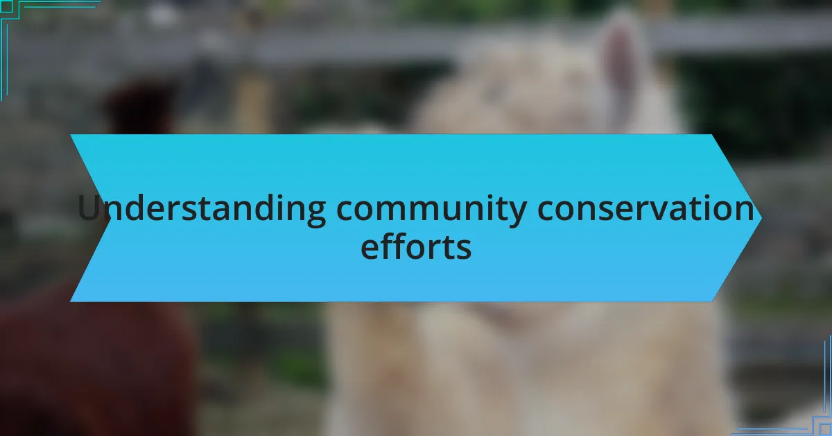 Understanding community conservation efforts