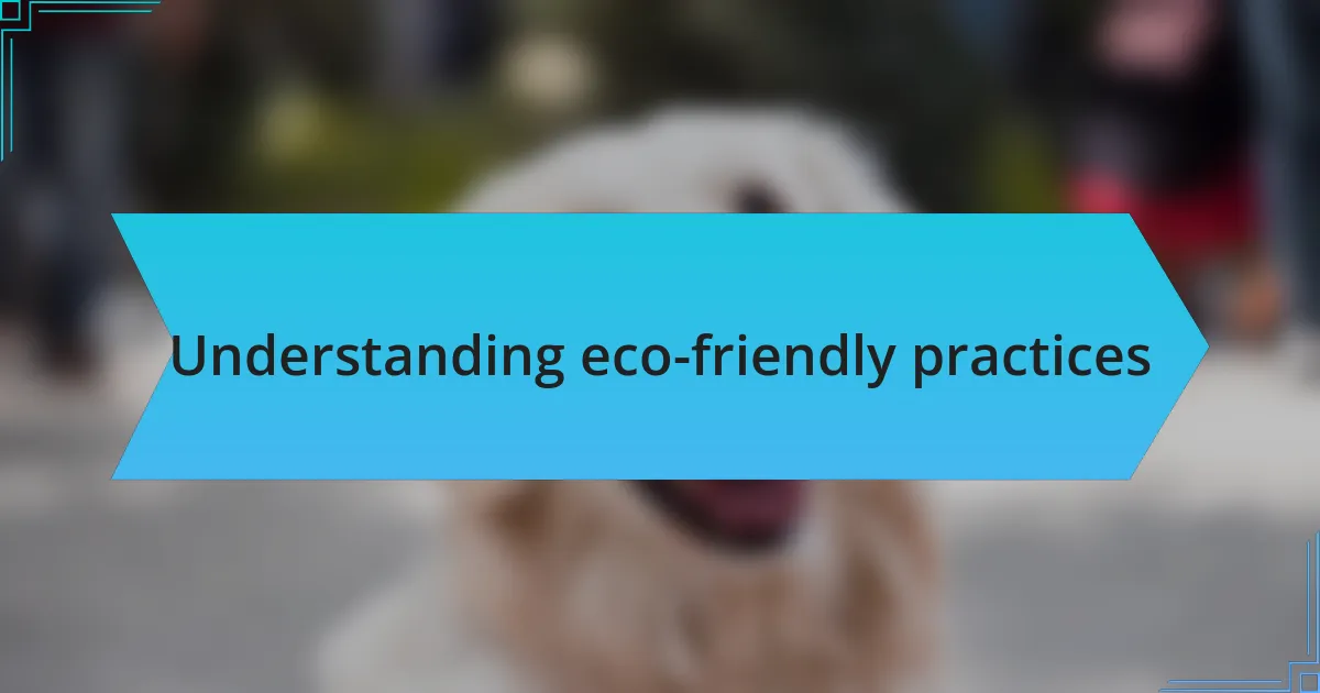 Understanding eco-friendly practices