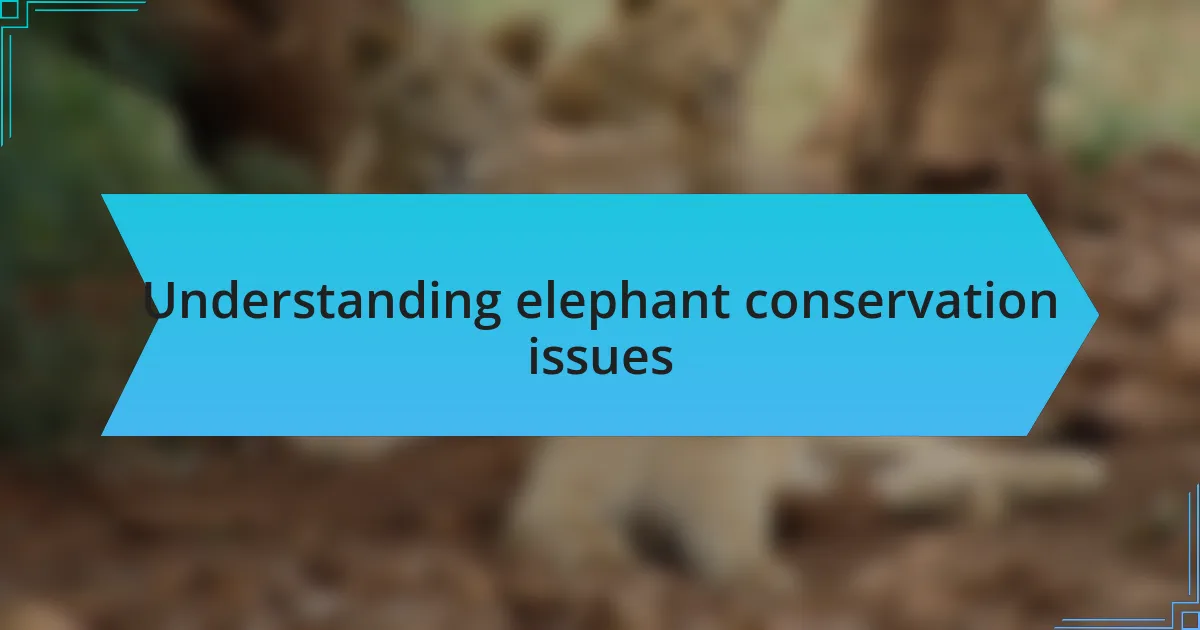 Understanding elephant conservation issues