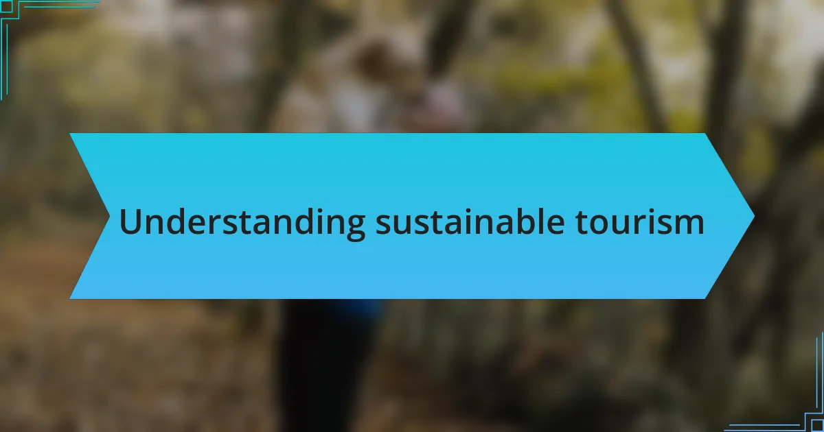 Understanding sustainable tourism